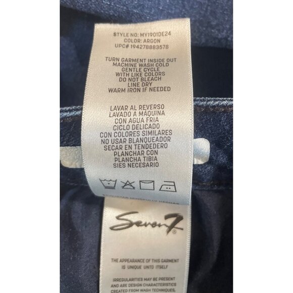 Seven7 Jeans Womens Size 12 Blue Dark Wash High Rise Skinny Stretch Five Pocket - Picture 8 of 8